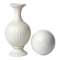 White Ceramic Vase and Sphere on White Background ball Royalty Free Stock Photo