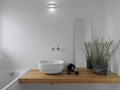 White ceramic washbasin in bathroom