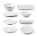 White ceramics plate and bowl Royalty Free Stock Photo