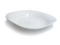 White ceramics plate bowl isolated cut out, empty tableware mock up template Royalty Free Stock Photo