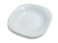 White ceramics plate bowl isolated cut out, empty tableware mock up template Royalty Free Stock Photo