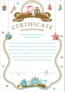 White certificate with Santa and christmas design elements