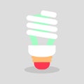 White CFL electric bulb flat illustration