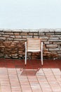 White chair on a balcony Royalty Free Stock Photo