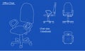 White chair blueprint