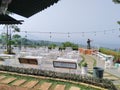 White chair garden on hambalang hill Royalty Free Stock Photo