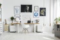 White chair in home office