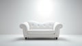 Elegantly Formal White Couch On Plain White Wall