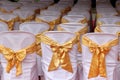 White chairs decorated for meetings and ceremonies Royalty Free Stock Photo