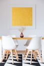 White chairs in dining room Royalty Free Stock Photo