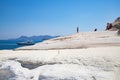 white chalk cliffs in Sarakiniko, Milos island, Cyclades, Greece