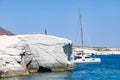 white chalk cliffs in Sarakiniko, Milos island, Cyclades, Greece