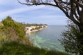 The white chalk cliffs of Stevns Klint, Denmark seen from the top Royalty Free Stock Photo