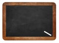 A white chalk on Empty Chalk board Background/Blank. Royalty Free Stock Photo