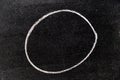 White chalk hand drawing in circle shape on blackboard background Royalty Free Stock Photo