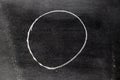 White chalk hand drawing in circle shape on blackboard background Royalty Free Stock Photo