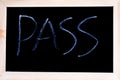 White chalk written on a blackboard Royalty Free Stock Photo