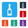 White Champagne bottle icon isolated on white background. Set icons in color square buttons. Vector Royalty Free Stock Photo