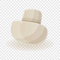 White champignon icon, cartoon style