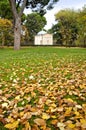 White chapel in the autumn Royalty Free Stock Photo