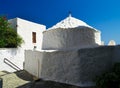 White chapel in Patmos Island, Greece. Royalty Free Stock Photo