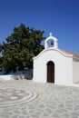 White chapel in Rhodes, Greece