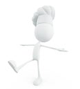 White chef character with balance pose Royalty Free Stock Photo