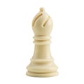 White chess bishop figure standing upright representing strategy in intellectual game Royalty Free Stock Photo