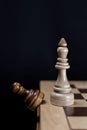 The white chess king discards the opponent`s black pawn Royalty Free Stock Photo