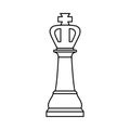 White chess King piece on white background