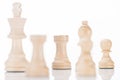 white chess king, rooks, bishop and pawns Royalty Free Stock Photo