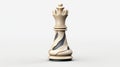 White Chess Piece On Dark Gray And Beige Background