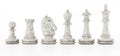 White chess pieces isolated on white background. 3D illustration Royalty Free Stock Photo