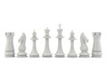 White chess pieces isolated on white background