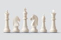 White Chess Pieces in a Row Royalty Free Stock Photo