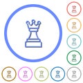 White chess queen icons with shadows and outlines