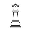 White chess Queen piece on white background