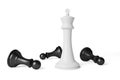 White chess queen wins all black pawns isolated