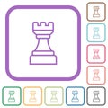 White chess rook simple icons Royalty Free Stock Photo