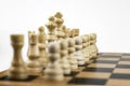 White Chess Team, Focus on King Royalty Free Stock Photo