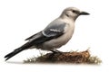 White-chested Skagit, Motacilla alba, in front of white background AI Generated animal ai