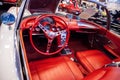 White 1960 Chevrolet corvette convertible displayed at the Muscle Car City museum Royalty Free Stock Photo