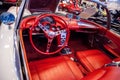 White 1960 Chevrolet corvette convertible displayed at the Muscle Car City museum Royalty Free Stock Photo