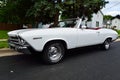 White 1969 Chevy Chevelle Malibu Convertible With the Top Down