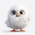 Fluffy Seagull: Detailed Character Illustration In 3d Animation Style