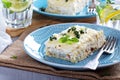 White chicken cheese lasagna Royalty Free Stock Photo