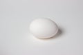 White chicken egg. White egg lies on burlap Royalty Free Stock Photo
