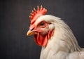 White chicken portrait on dark background. AI generated Royalty Free Stock Photo