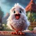 Cute Animated Chicken: Unreal Engine 5 Style With Fine Feather Details