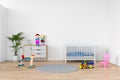 White child room interior for mockup, 3D rendering Royalty Free Stock Photo